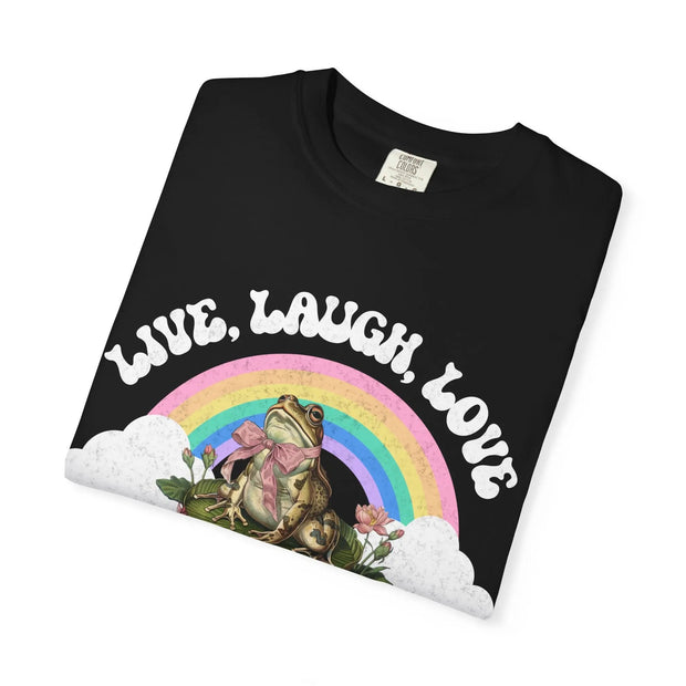 Live Laugh Love Bitch Frog Shirt – Funny Cottagecore Rainbow Design