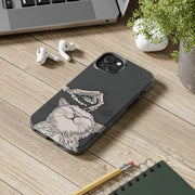 Skeleton Scratch Cat Gothic Humor Tough Phone Case LavenderCeleste