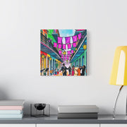 Vibrant New Orleans Jazz Street Matte Canvas – French Quarter Music Scene LavenderCeleste