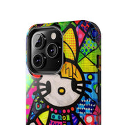 Pop Patchwork Kitty Tough Phone Case LavenderCeleste
