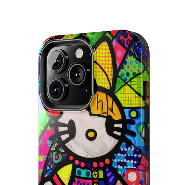 Pop Patchwork Kitty Tough Phone Case LavenderCeleste