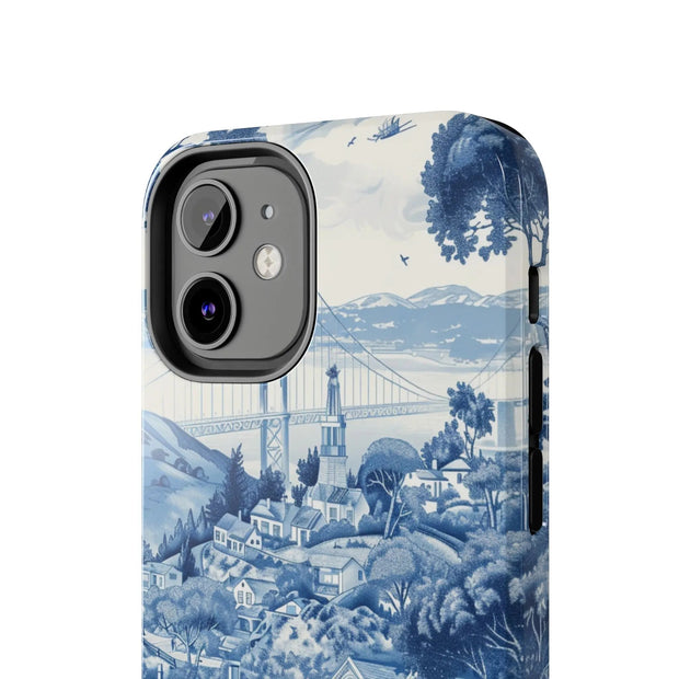 San Francisco Toile de Jouy Scenic Tough Phone Case LavenderCeleste