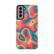 Retro Coral Abstract Mid-Century Tough Phone Case LavenderCeleste