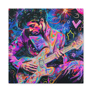 Electric Purple Guitar Legend Matte Canvas Art Printify