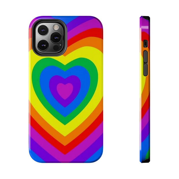 Pride Rainbow Heart Tough Phone Case LavenderCeleste