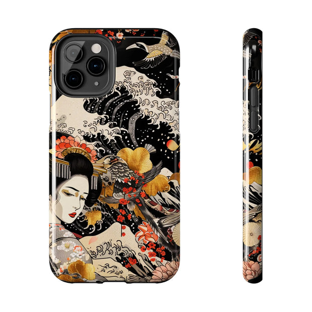 Golden Geisha Wave Japanese Art Tough Phone Case
