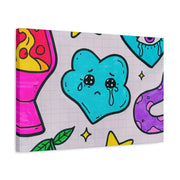 Kawaii Lava Lamp Sad Cloud Snake Matte Canvas Print LavenderCeleste