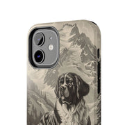Saint Bernard Toile de Jouy Vintage Tough Phone Case LavenderCeleste