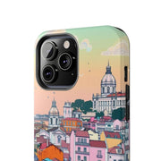 Lisbon Portugal Tough Phone Case – Pastel City Skyline Aesthetic