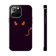 Neon Devil Eyes Tough Phone Case – Minimal Dark Glow Aesthetic Printify