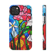 January Carnation Stained Glass Birth Flower Tough Phone Case