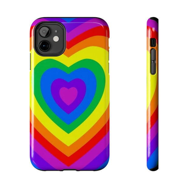 Pride Rainbow Heart Tough Phone Case LavenderCeleste