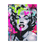 Marilyn Monroe Graffiti Matte Canvas – Neon Pop Art Street Style Wall Decor - LavenderCeleste