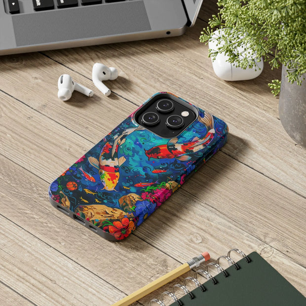 Vibrant Koi Pond Pop Art Tough Phone Case