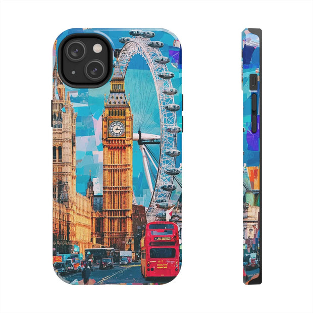 London Big Ben Collage Tough Phone Case – Vibrant City Pop Art Design