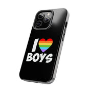I Love Boys Pride Tough Phone Case – LGBTQ+ Rainbow Heart Design