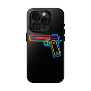 Neon Rainbow Gun Tough Phone Case – Bold Retro Vaporwave Aesthetic Printify