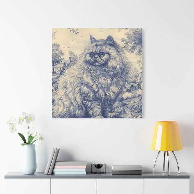 Persian Cat Canvas by Jouy Matte Canvas Art LavenderCeleste