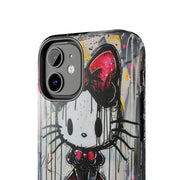 Goth Bow Cat Graffiti Pop Art Tough Phone Case LavenderCeleste