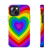 Pride Rainbow Heart Tough Phone Case LavenderCeleste