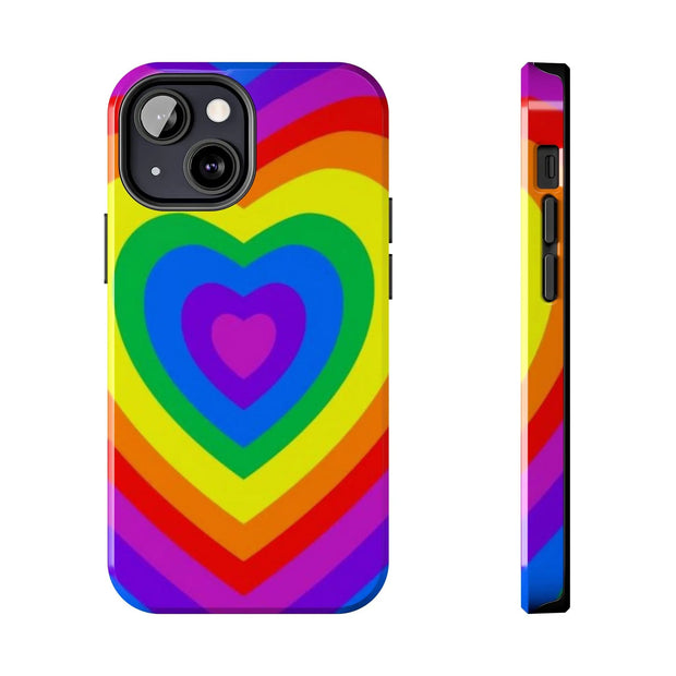 Pride Rainbow Heart Tough Phone Case LavenderCeleste