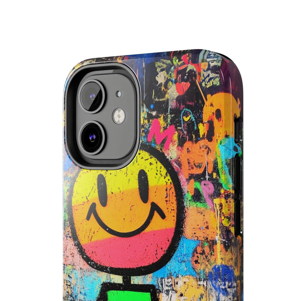 Rainbow Graffiti Smiley Tough Phone Case LavenderCeleste