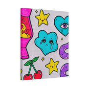 Kawaii Lava Lamp Sad Cloud Snake Matte Canvas Print LavenderCeleste