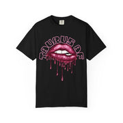 Taurus AF Glitter Lips Zodiac Comfort Colors Tee LavenderCeleste