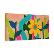 Groovy Paper Cut Flower Matte Canvas Art Printify