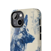 Blue Toile German Shepherd Scenic Tough Phone Case LavenderCeleste