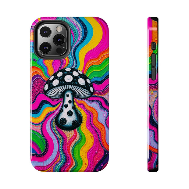 Psychedelic Rainbow Mushroom Art – Trippy Tough Case Printify
