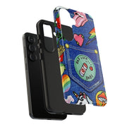 Retro Kidcore Denim Patch Tough Phone Case LavenderCeleste