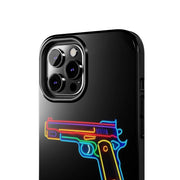 Neon Rainbow Gun Tough Phone Case – Bold Retro Vaporwave Aesthetic Printify