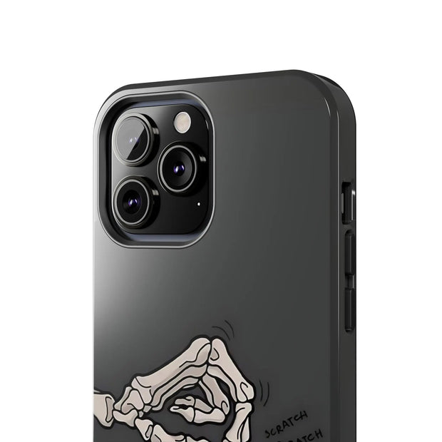 Skeleton Scratch Cat Gothic Humor Tough Phone Case LavenderCeleste