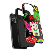 Lucky Symbols Tough Phone Case – 777 Dice Rainbow Maneki Neko Design - LavenderCeleste