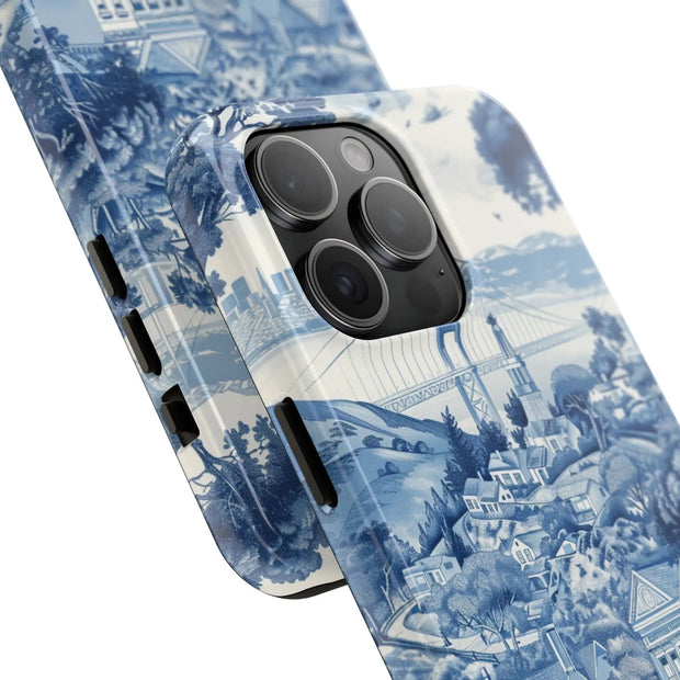 San Francisco Toile de Jouy Scenic Tough Phone Case LavenderCeleste
