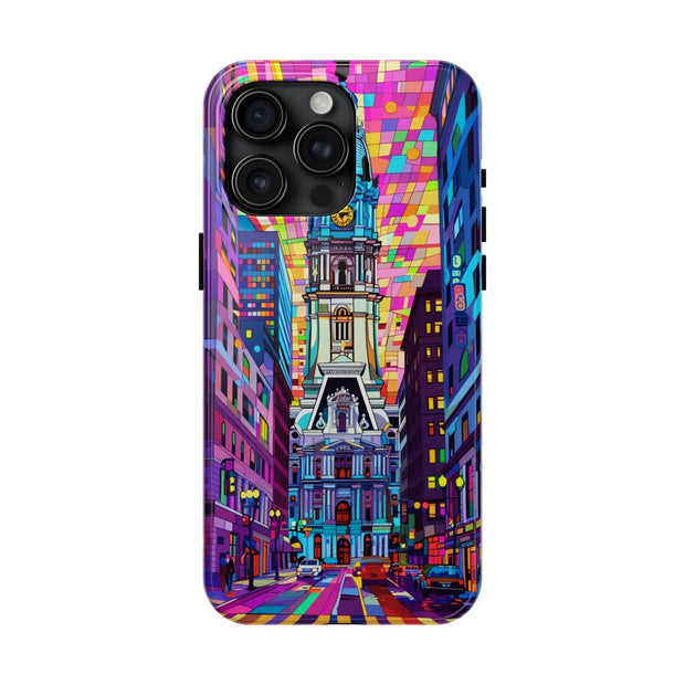 Philadelphia Pop Art Skyline Tough Phone Case LavenderCeleste