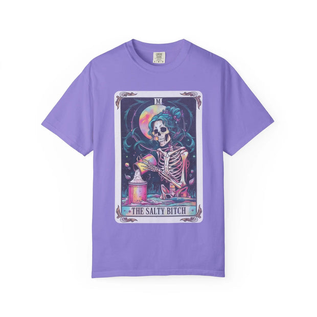 The Salty Bitch Skeleton Tarot Comfort Colors Tee LavenderCeleste