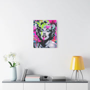 Marilyn Monroe Graffiti Matte Canvas – Neon Pop Art Street Style Wall Decor - LavenderCeleste