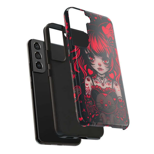 Kawaii Gothpunk Red Heart Tough Phone Case