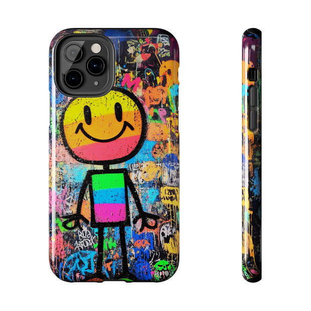 Rainbow Graffiti Smiley Tough Phone Case LavenderCeleste