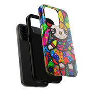 Pop Patchwork Kitty Tough Phone Case LavenderCeleste