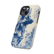 Blue Toile German Shepherd Scenic Tough Phone Case LavenderCeleste