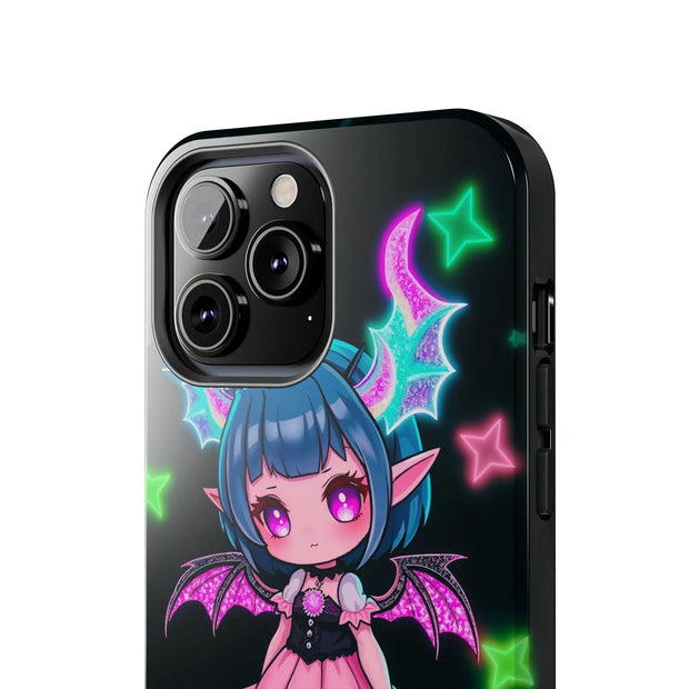 Kawaii Gothic Succubus Neon Heart Tough Phone Case
