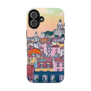 Lisbon Portugal Tough Phone Case – Pastel City Skyline Aesthetic