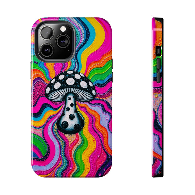 Psychedelic Rainbow Mushroom Art – Trippy Tough Case Printify