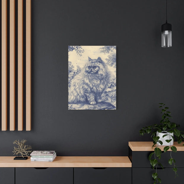 Persian Cat Canvas by Jouy Matte Canvas Art LavenderCeleste