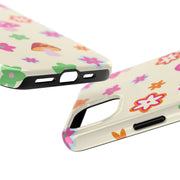Retro Mushroom Flower Power Tough Phone Case LavenderCeleste