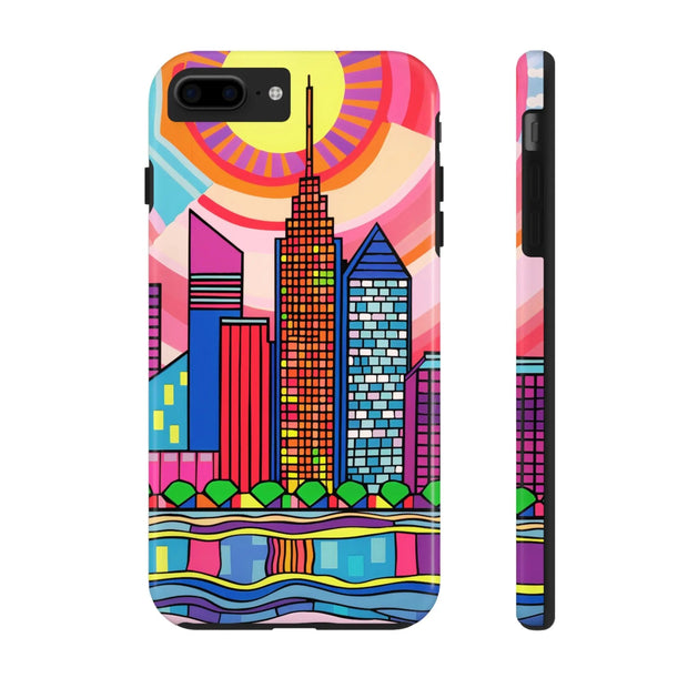 Tulsa Oklahoma Retro Pop Skyline Tough Phone Case LavenderCeleste