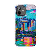 Los Angeles Hollywood Skyline Tough Phone Case – Vibrant Pop Art City Design - LavenderCeleste